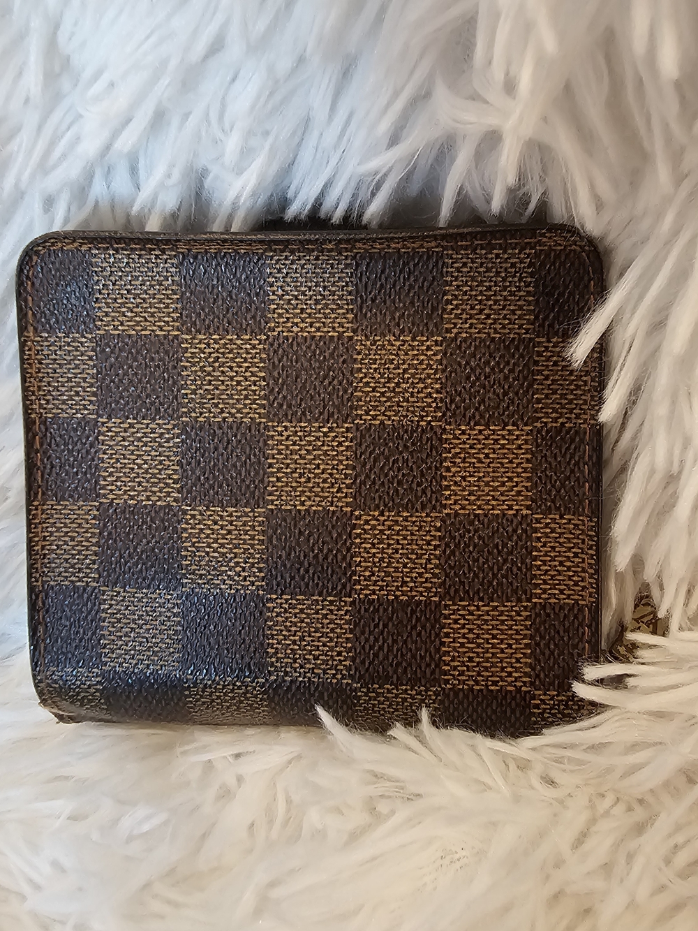 Louis Vuitton Brown Damier Compact Wallet with Dark Leather Trim - Picture 2 of 7